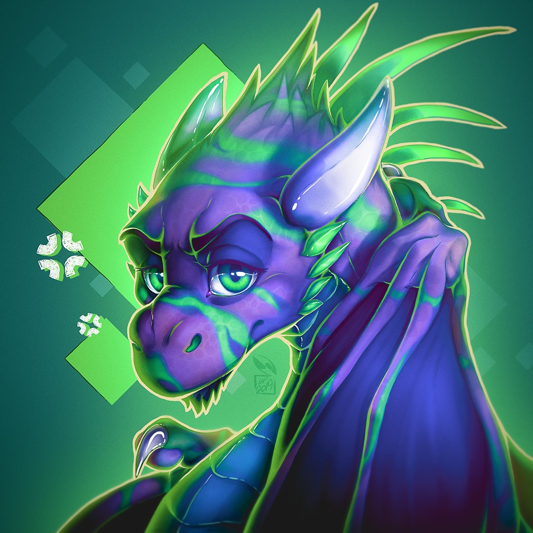 jakobplotts's tweet photo. Got another dragon digital painting here. Really enjoyed painting in the back-lighting. Neon glow is also pretty sweet in my opinion. #dragons #art #artist #fantasy #fiction #creature #portrait #digitalart #photoshop https://t.co/wt1dmfbad6