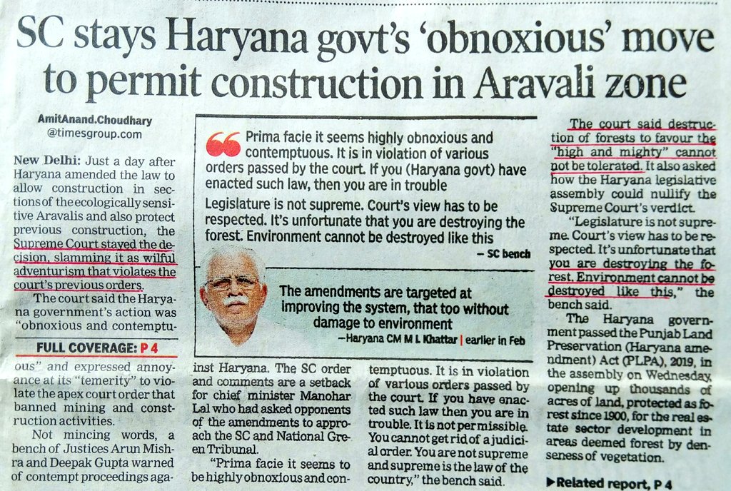 Ravi08410222's tweet image. #AbwFraud
#AravaliBachao
#Inspite f #supremecourt #warning #not 2 #violate #law #Khattar #amended #PLPA
Its #blatant #misuse f #power 4 #greed
#Instead f #serving #people as r #dutyfully #bound #netas r #indulging in #corrupt #practices&amp;amp; #destroying #forests/#environment #RERA