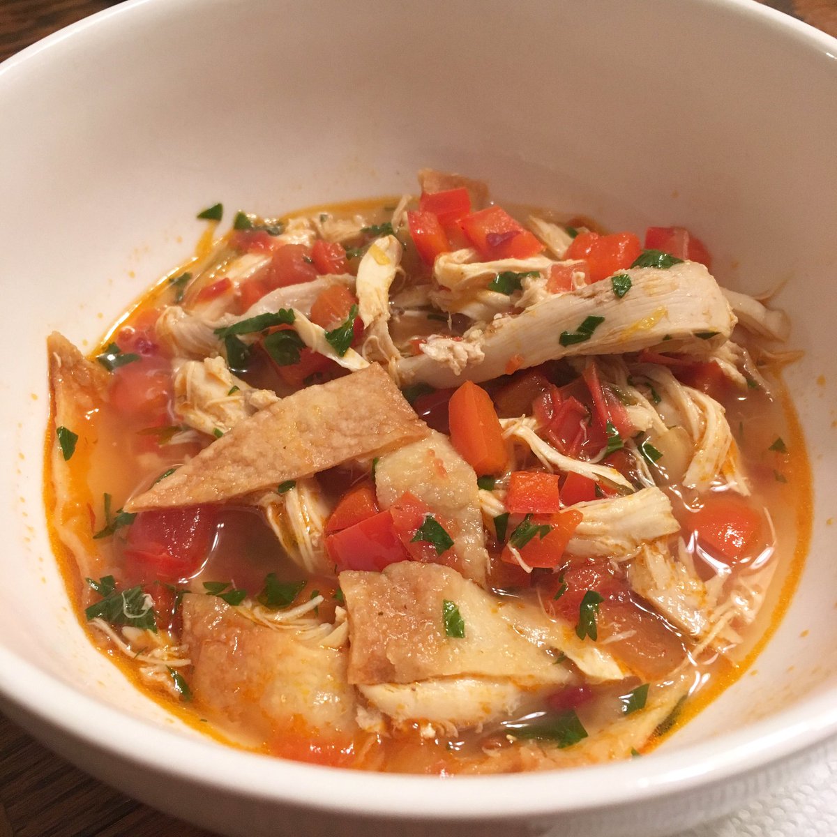It’s cold outside tonight so we whipped up this fast and easy Chipotle Chicken Tortilla Soup for dinner. So yummy. 

#chickentortillasoup #soup #chickensoup #chipotlechicken #chipotle #chicken #coldweatherfood #quickmeals #easymeals #quickandeasydinner #dinner