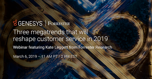 RobertBillingAU's tweet photo. Learn how #AI trends will reshape #CustomerService in 2019. Join @Genesys for this #GenesysLive webinar on March 6. Register:  https://t.co/mrU717sPf8 https://t.co/JcQhEsyfAr