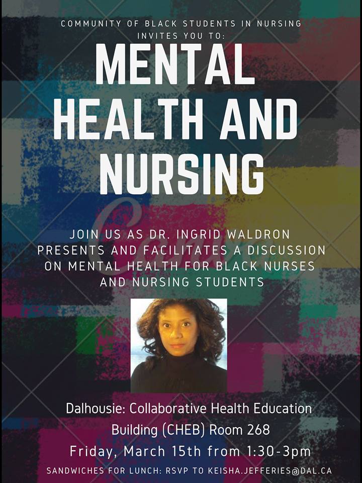 **ATTENTION**

Come join the discussion on March 15th and learn about Mental Health related to practicing as a Black (student) nurse!
#blackmentalhealthmatters 
@DalNursing @PLANS_DAL @iwaldron2165 @KeishaJeff56