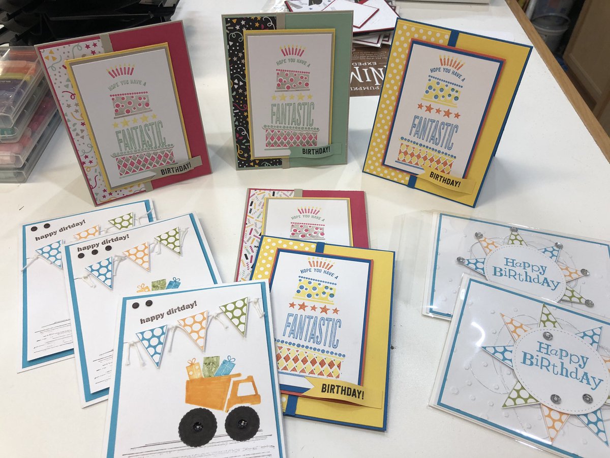 AnnetteDurbin's tweet image. Look what Patrick and I got to work on today!!  We always enjoy making cards for friends and family.  March is a busy, busy birthday month.  Now planning for Easter cards.  👍🏼Need supplies, let me know. #cardmaking #happybirthday #relaxingfun
