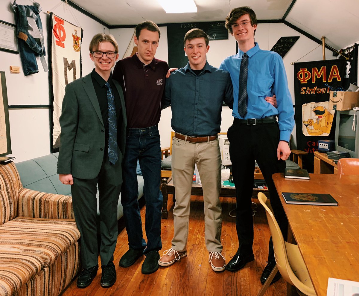 Congratulations to our four probationary members Danny, Thomas, Logan and Euan! #GoGreek #PhiMuAlpha #OASAASLLS