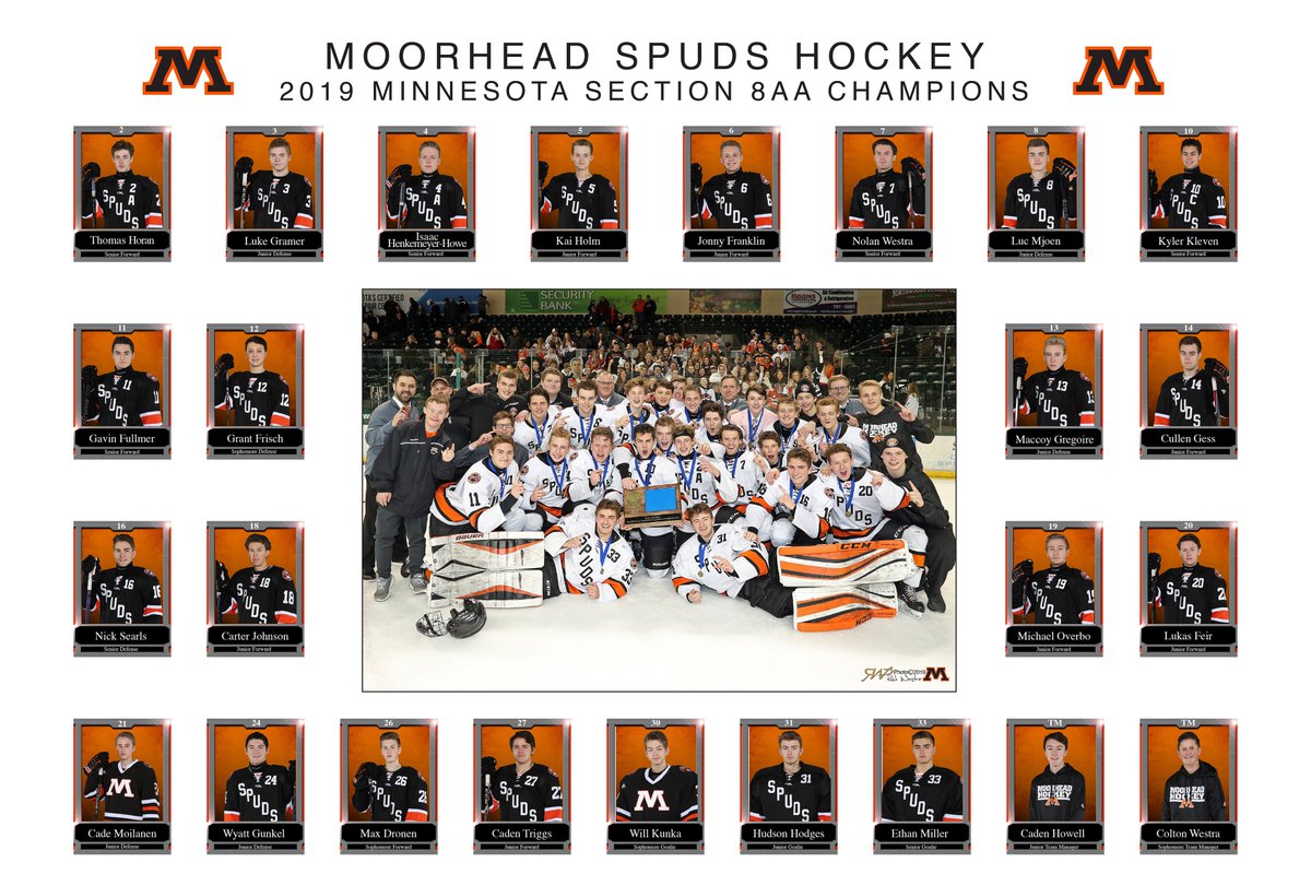 Spud_Hockey's tweet photo. After you get your tickets on Tuesday, head over to Buffalo Wild Wings from 7-8 to meet @Spud_Hockey!  The first 100 kids that come will get a signed Spud Poster!  Also, remember to mention "Moorhead Hockey" and 10% of your bill will go to help support the Spuds. #OnwardMoorhead https://t.co/8sD2qD3jw4