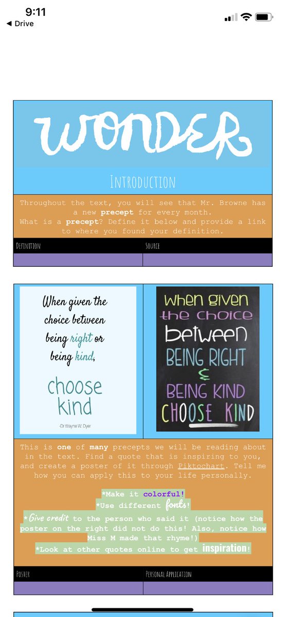 tweetswithmissm's tweet photo. I got to make a mock #hyperdoc for the book Wonder and it was my favorite assignment all semester. #SC356 https://t.co/oBxnAafELu