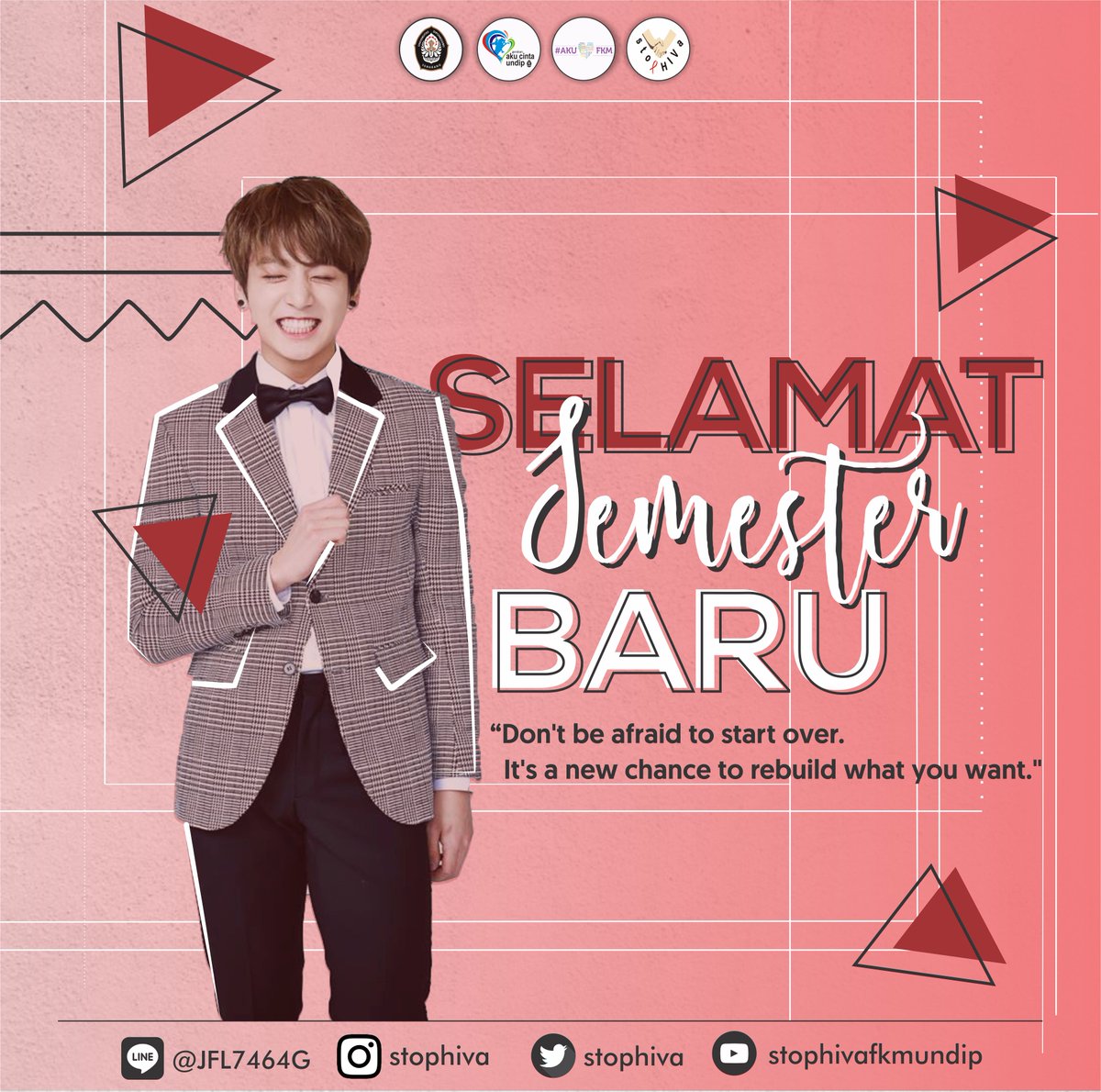 stopHIVa's tweet photo. [SELAMAT SEMESTER BARU]

Semester baru akhirnya tiba nih.
Selamat menempuh semester baru. Semoga menjadi lebih baik dari semester berikutnya dan bertambah semangatnya. Semester baru juga semangat baru dong Stopper! 

#StopHIVa2019
#MoveForHealth
#SemesterBaru https://t.co/1WLZQ5YbJM