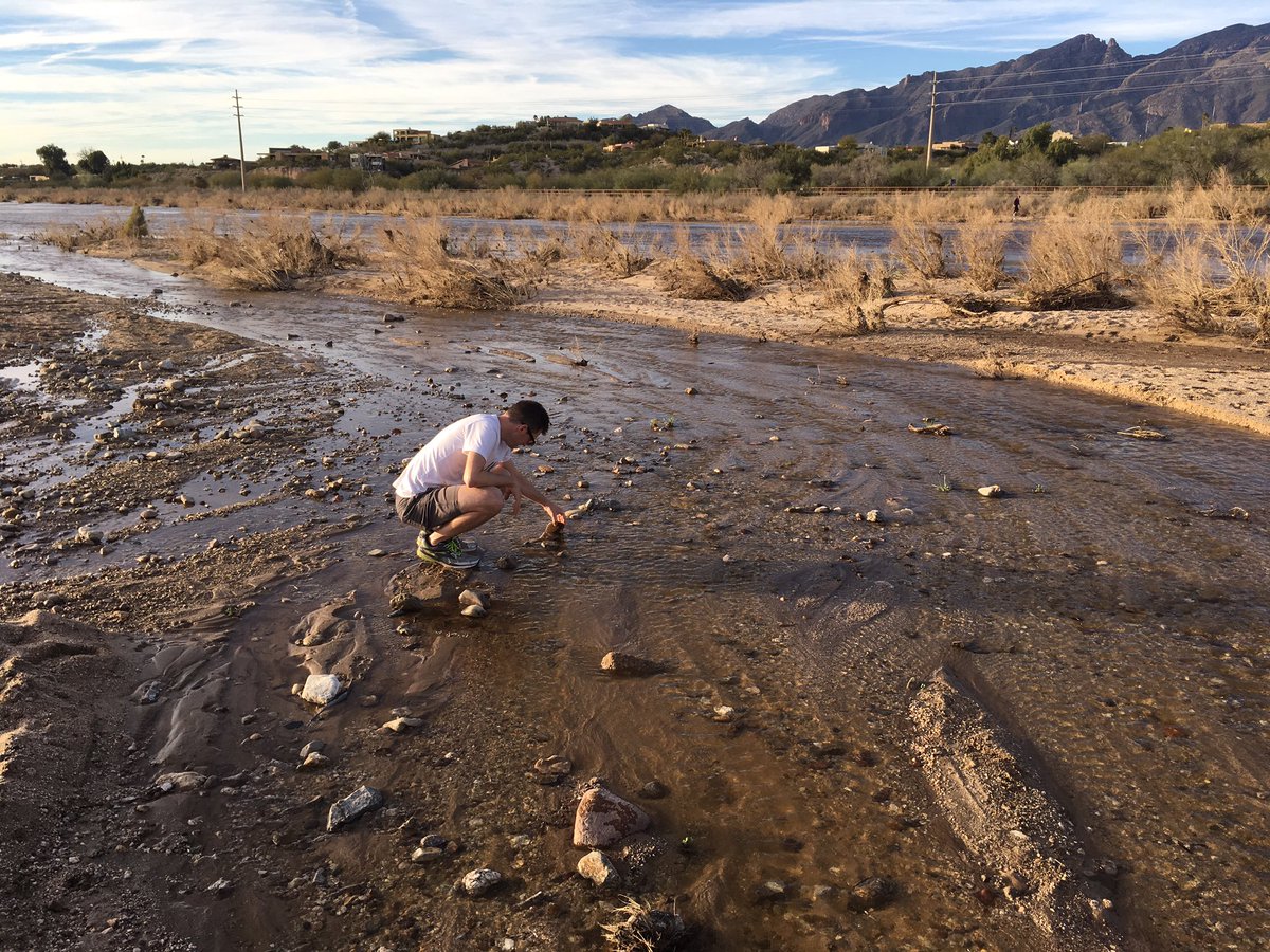 mtbogan's tweet photo. .@matthewrcover has only been in Tucson 9 hours and we’ve already been to three streams and looked for stoneflies in the ephemeral Rillito #bugnerds https://t.co/3RttM9eEQ5