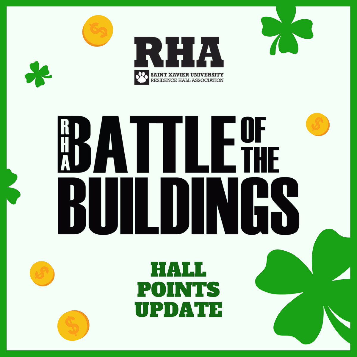 SXURHA's tweet photo. BOB UPDATES! 🥳 Pacelli is ahead w/ 199 points, next is the Quad w/ 167, & finally Regina w/ 159. Look out for events this March & participate in the photo challenges for a chance to win a $20 gift card!
🏫 💥 🥊
#SXURHA #RHABOB2019 #BOBEvent #BOBRegina #BOBPacelli #BOBQuad https://t.co/XvynbQBFoY