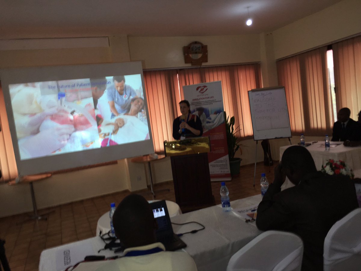 Sim_ForLife's tweet photo. Happening now at the #simforlifesymposium key note speaker @KarolineLinde CEO of @LaerdalGH giving a lecture on future of medical simulation @Sim_ForLife @GCDSavingLives @ELMAPhilanthro @IDRC_CRDI @PRISMSUganda https://t.co/AjMZsjiLwp