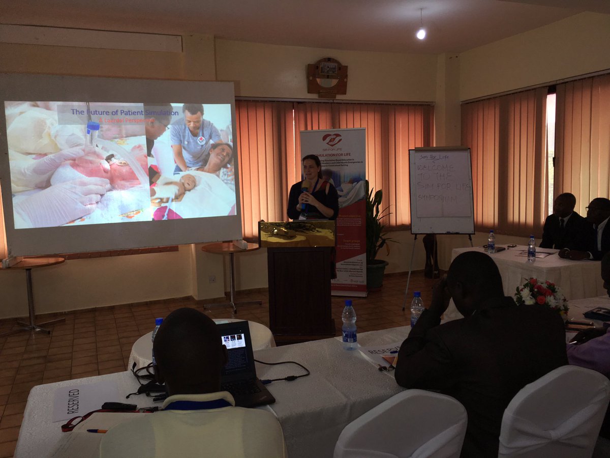 Sim_ForLife's tweet photo. Happening now at the #simforlifesymposium key note speaker @KarolineLinde CEO of @LaerdalGH giving a lecture on future of medical simulation @Sim_ForLife @GCDSavingLives @ELMAPhilanthro @IDRC_CRDI @PRISMSUganda https://t.co/AjMZsjiLwp