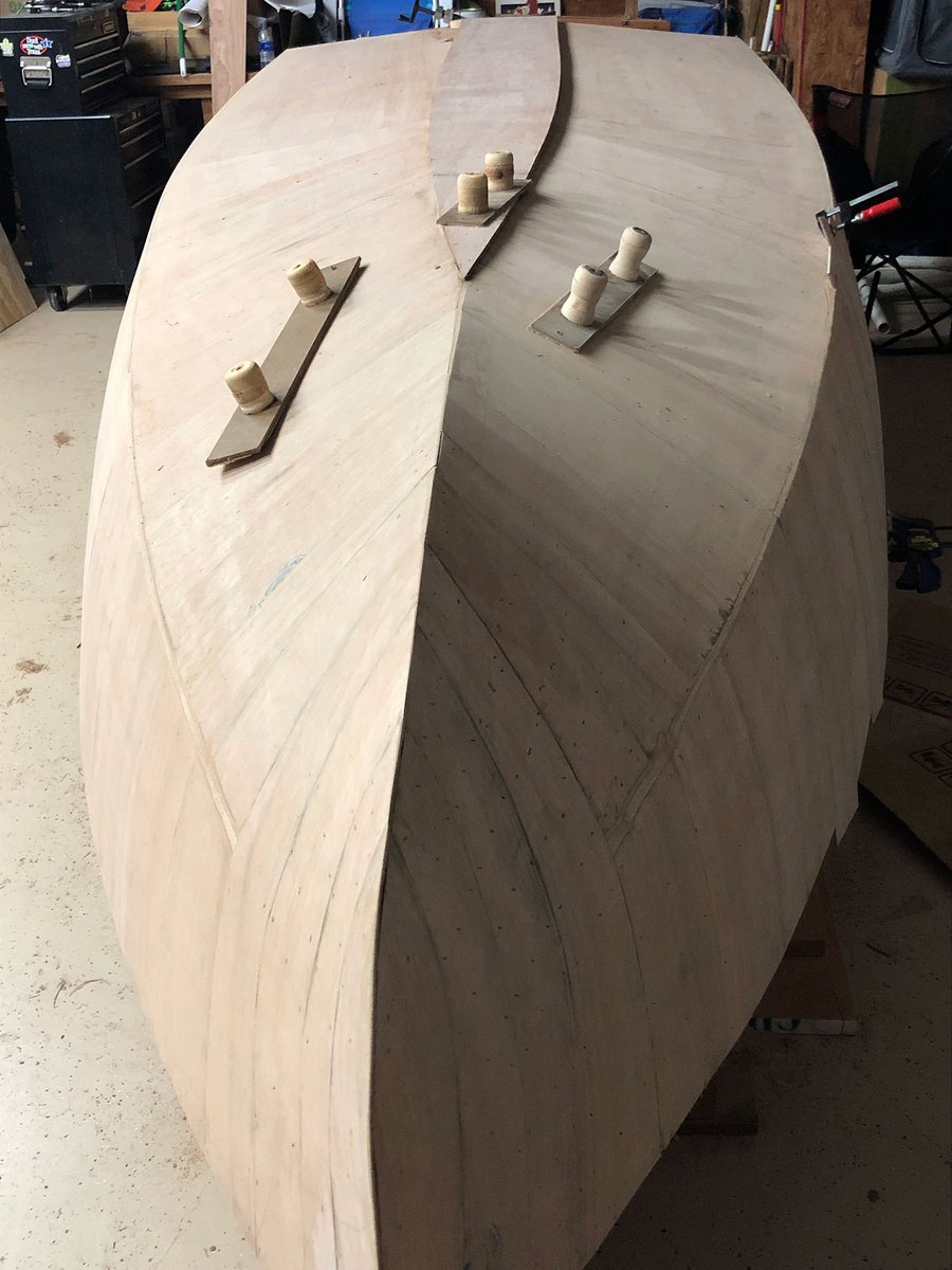 CajunTrippers's tweet photo. First layer of planking is complete. Go to: https://t.co/niBd4YYqX5 
to read about the latest updates and what's next!
#boat #woodenboat #woodart #carpenter #boatbuilding #wood #woodwork #woodworking #boatbuild #boating #woodskill #cajuntrippers @cajuntrippers https://t.co/bef54uf9mU