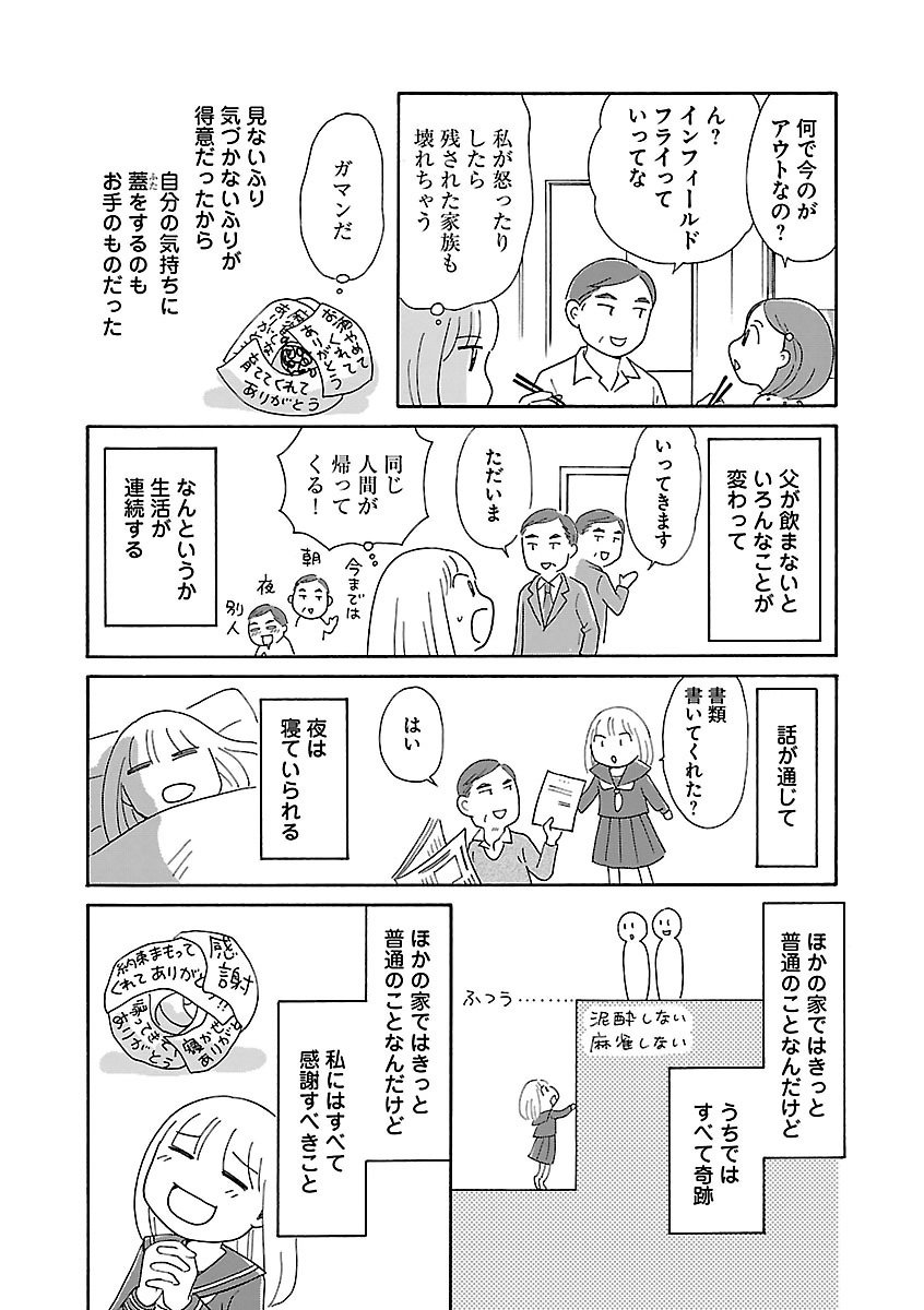 「酔うと化け物になる父がつらい」映画化記念に1、2話がこちらのサイトで読めます。
母が亡くなり、父と妹との3人暮らしが始まって…。
#酔うと化け物になる父がつらい
https://t.co/g23RCRpalh