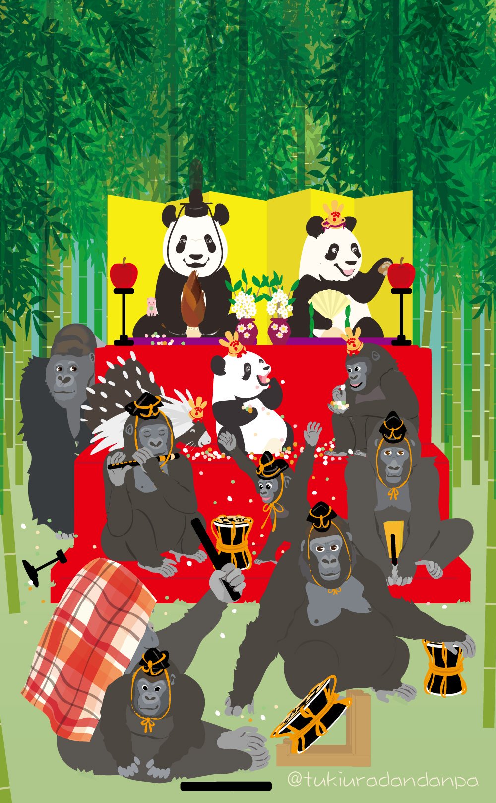 つきうらだんぱ Na Twitteru 昨日のひな祭りはゴリラのハオコさんたちとアフリカタテガミヤマアラシのヤマちゃんに手伝ってもらったよ シャンシャン シンシン リーリー お兄ちゃん 上野動物園 パンダ Pandas 大熊猫 ゴリラ アフリカタテガミヤマアラシ