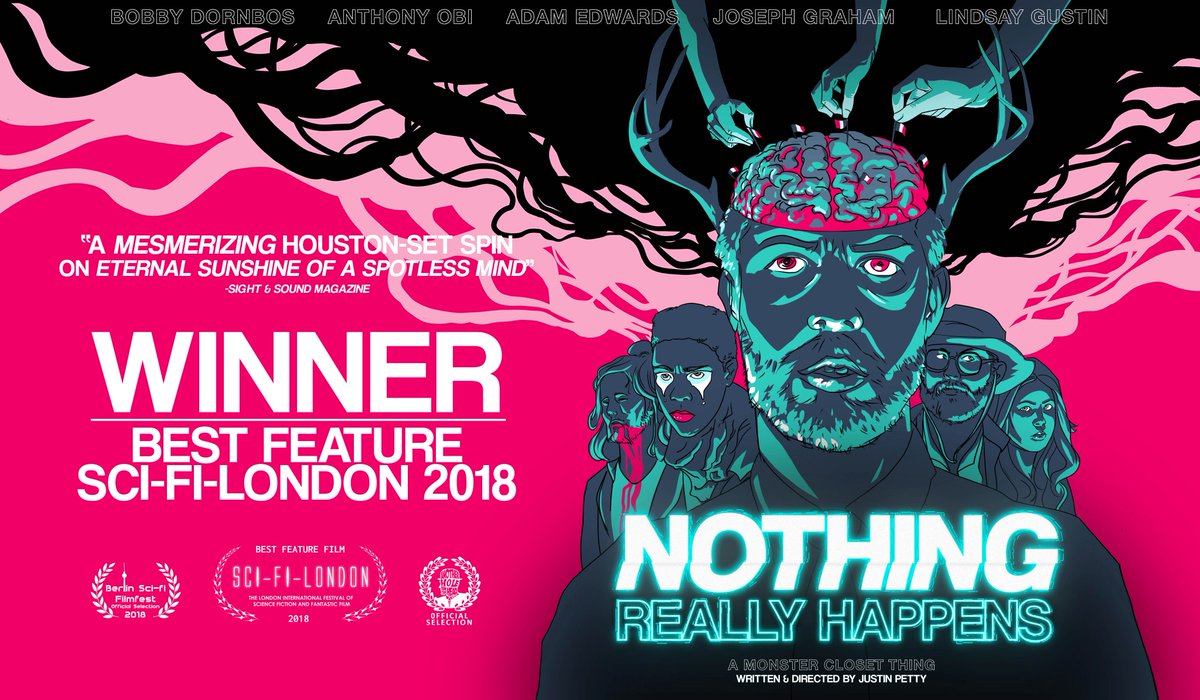FilmThreat's tweet photo. Well this looks pretty interesting. Strange new trailer for Houston-set indie #NothingReallyHappens - Now available on Prime! https://t.co/UVTE9SnKh3 #SupportIndieFilm #SciFi https://t.co/tp5UROjlh5