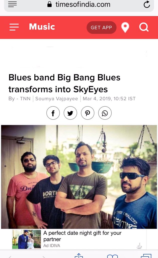 Good Folks at @bigbangbluesindia and @skyeyesofficial chat with @soumyavajpayee16 <a href="/thetimesofindia/">thetimesofindia</a> <a href="/bombaytimes/">BombayTimes</a> about this brand new outfit and what’s it got planned. Have you heard their new album yet? #skyeyes  m.timesofindia.com/entertainment/…