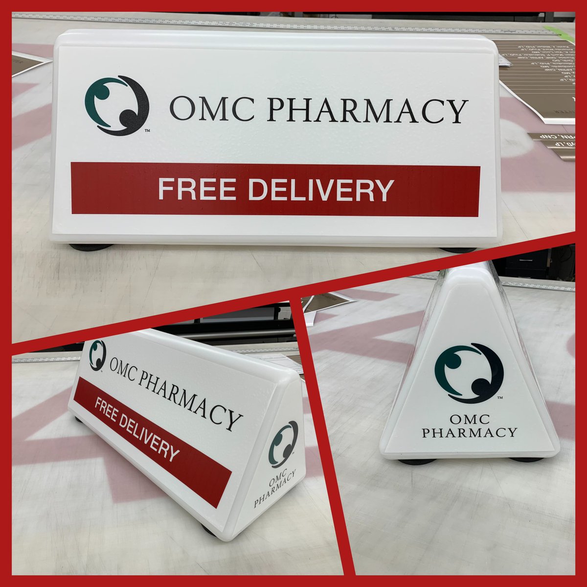 Huge thanks to Kendra and her team at Olmsted Medical Center in Rochester, MN for allowing us to create a special “Car Topper” to advertise the OMC Pharmacy Free Delivery.  Yes, we do it all, even #CARTOPPERS #GREATJOBFASTSIGNS2078TEAM #FASTSIGNSDIDIT