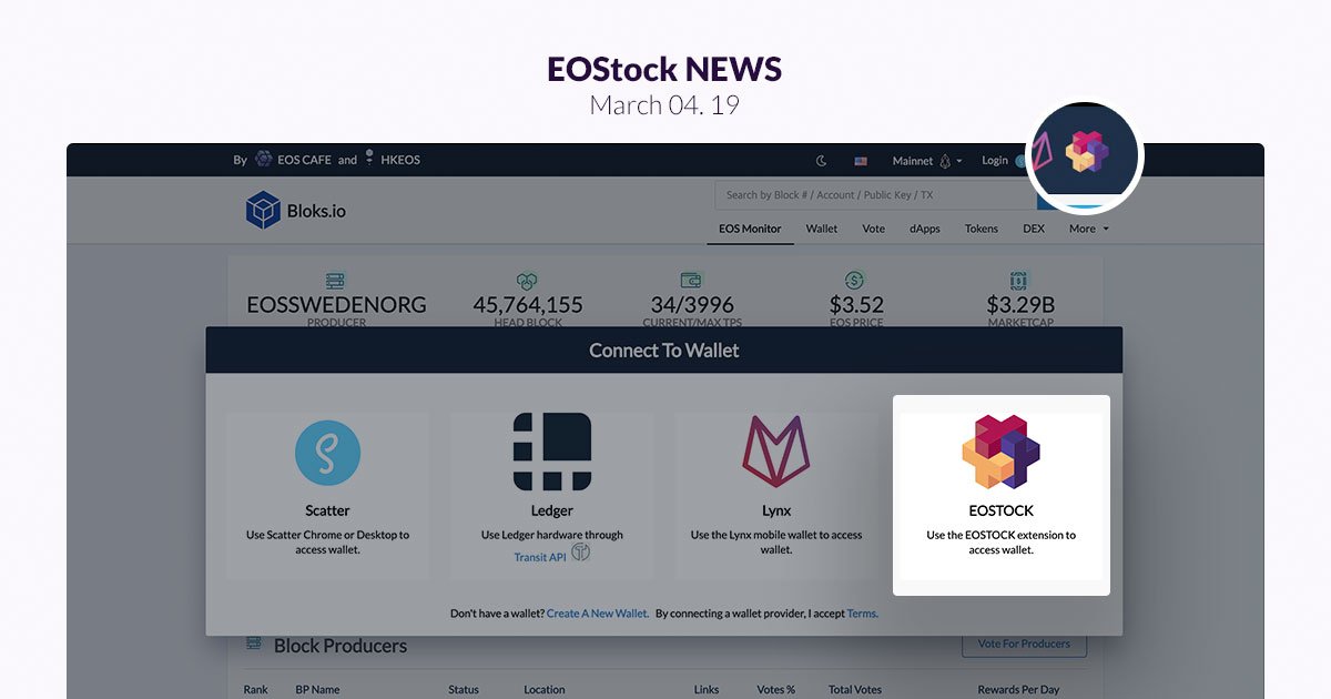 itamcube's tweet photo. #EOStock has been added as a login wallet on https://t.co/6KPLc6jsJq, the block explorer that numerous EOS holders use. Enjoy a more convenient EOS experience with the strengthened EOStock! πͺ
https://t.co/Aj1ypYCpMw https://t.co/W5QKbNP1P1
