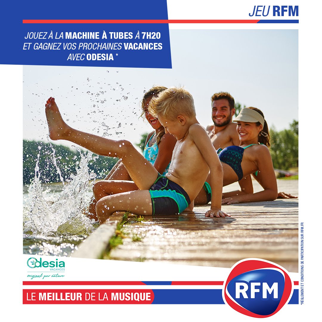 RFMFrance's tweet photo. 🎁 #MachineATubes: Vous partez en vacances avec @OdesiaVacances! 😎
Vous choisissez la formule (nature, zen, aventure 😉) parmi 11 destinations en France: au choix Résidence, Camping, Hôtel ou Village Club pour vivre votre expérience #ODESIA! 👌
📲 3916 (0,50cts/min) #RFMMatin https://t.co/xqB34DrHB0