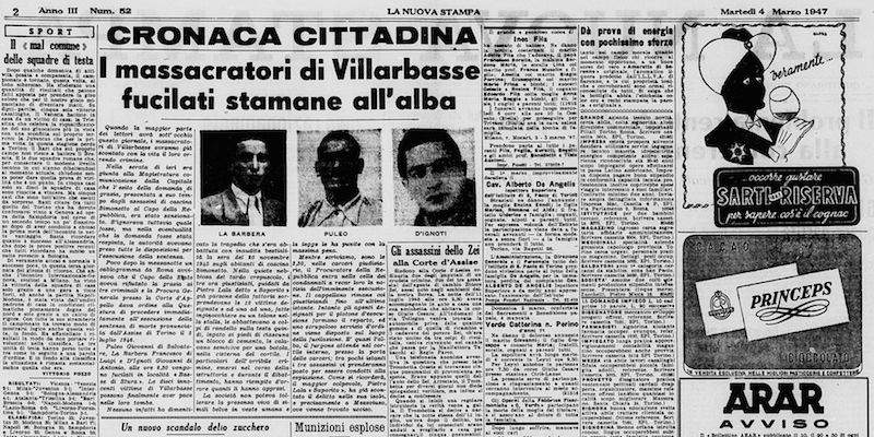 Asiablog_it's tweet photo. 7:45 del #4marzo 1947 – Eseguita l'ultima condanna a morte per reati comuni in Italia: al poligono di tiro delle Basse di Stura a #Torino vengono fucilati Francesco La Barbera, Giovanni Puleo e Giovanni D'Ignoti, autori della strage di #Villarbasse del #20novembre 1945. https://t.co/cU4ydzkZzq