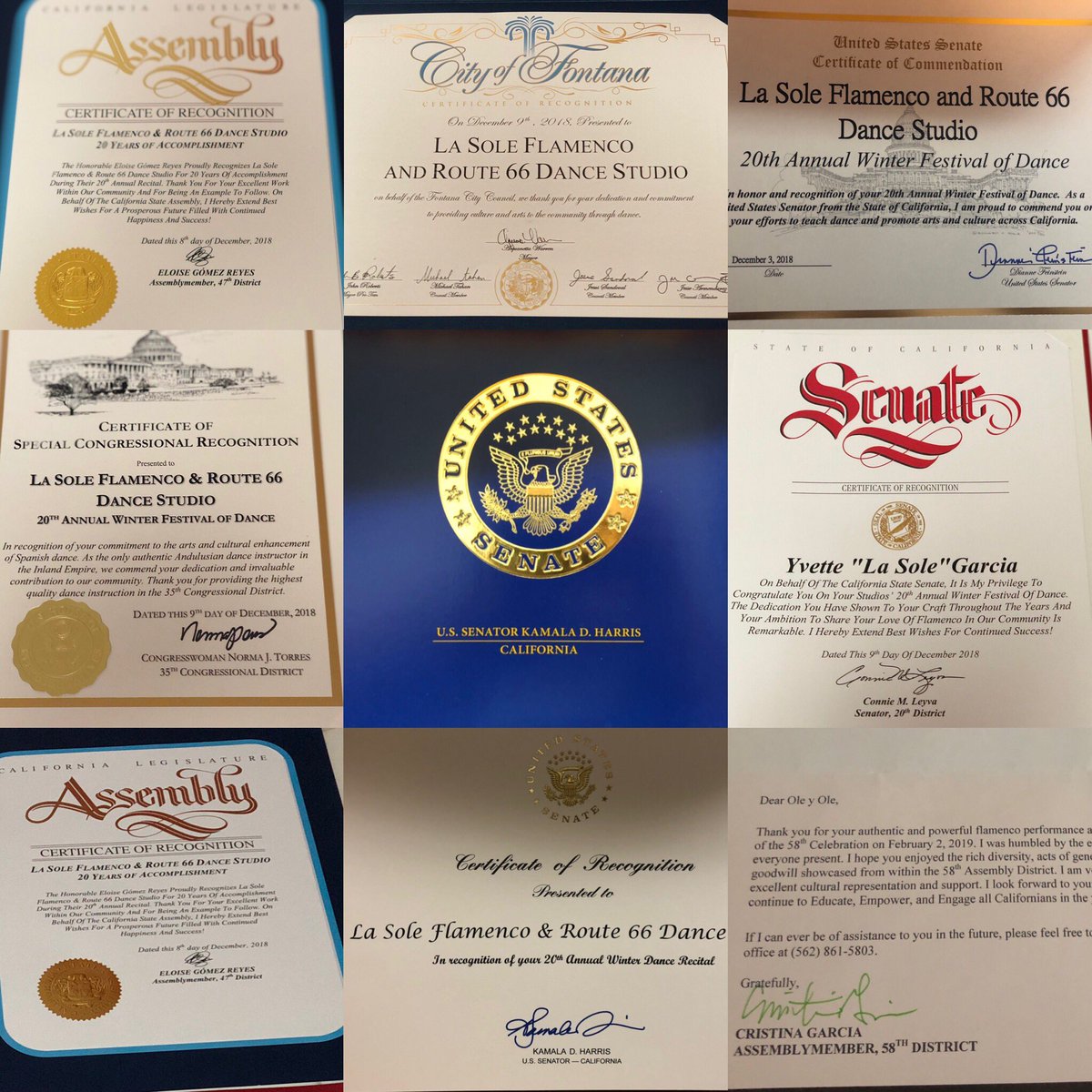 lasoleflamenco's tweet photo. I wanted to share the wonderful recognition certificates I’ve been so fortunate to receive for promoting and cultivating Flamenco in the Inland Empire. I’m looking for new show options in the Inland Empire https://t.co/we7IsSG1Db