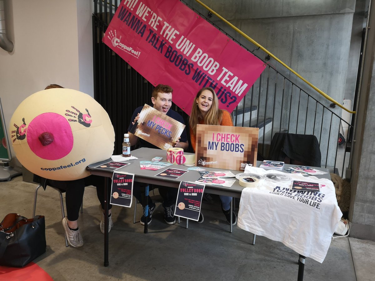JessStoddard's tweet image. Make sure you grab your tickets for the #VolleyBoob game on Thursday, organised by @UBTManMet and @MMUVC (•)(•) They are in @TheUnionMMU until 4pm 😁
