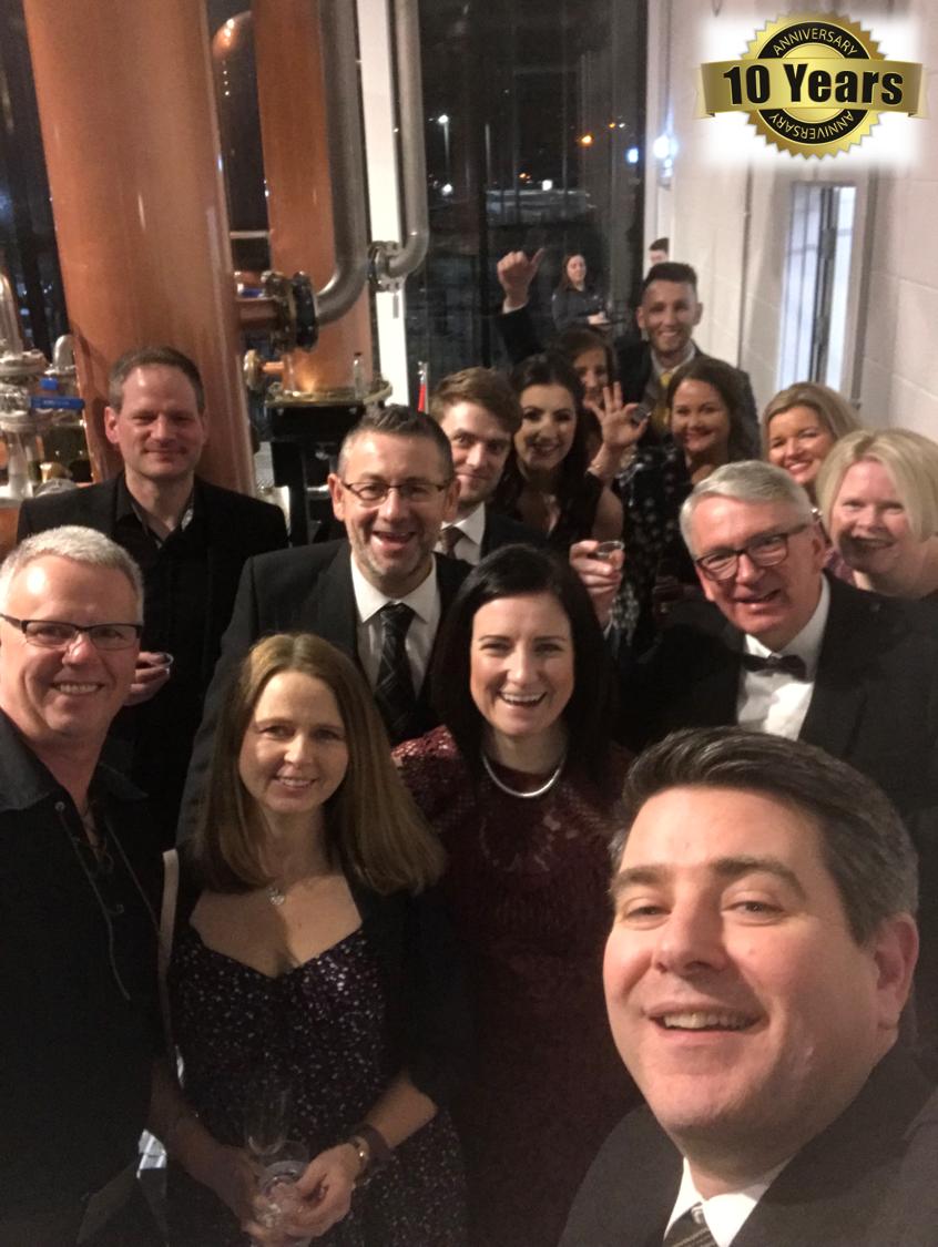 KigtekSolutions's tweet photo. Smashing 10th Anniversary celebration on Saturday at @clydesidewhisky recognising the hard work of the team over the years! Obligatory selfie of one of the excellent tours. #kigtek #whisky https://t.co/8C6AvZJXfh