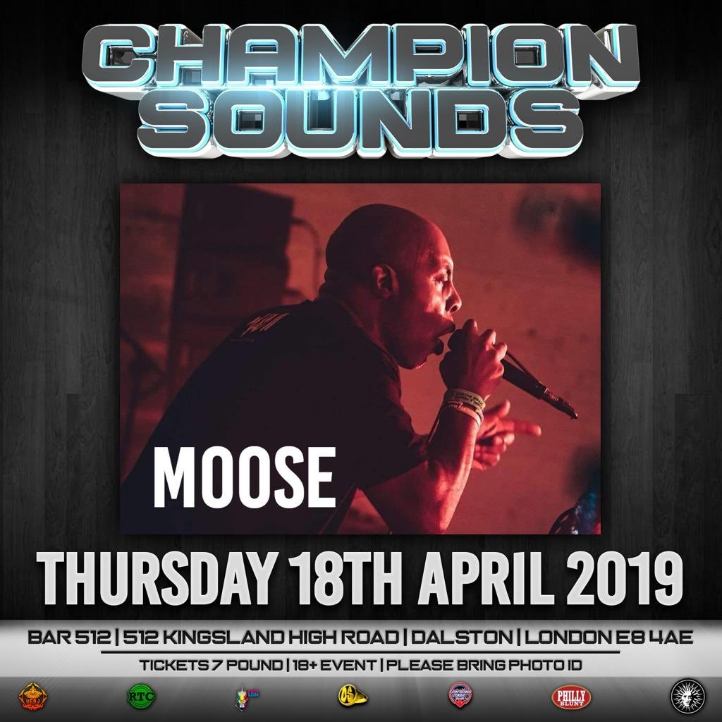 ChampionsoundsL's tweet photo. Catch MC Moose here! 🚨

CHAMPION SOUNDS “WE GOT YOU ALL IN CHECK”

THURSDAY 19th APRIL 2019
🚫Easter weekend NO WORK FRIDAY🚫

Event page
https://t.co/Sjupe6RATx…

Tickets 🎫 
https://t.co/fAqM6eyrQu… 

#dnb #jungle #mcmoose #DrumAndBass https://t.co/0jqHl39gtH