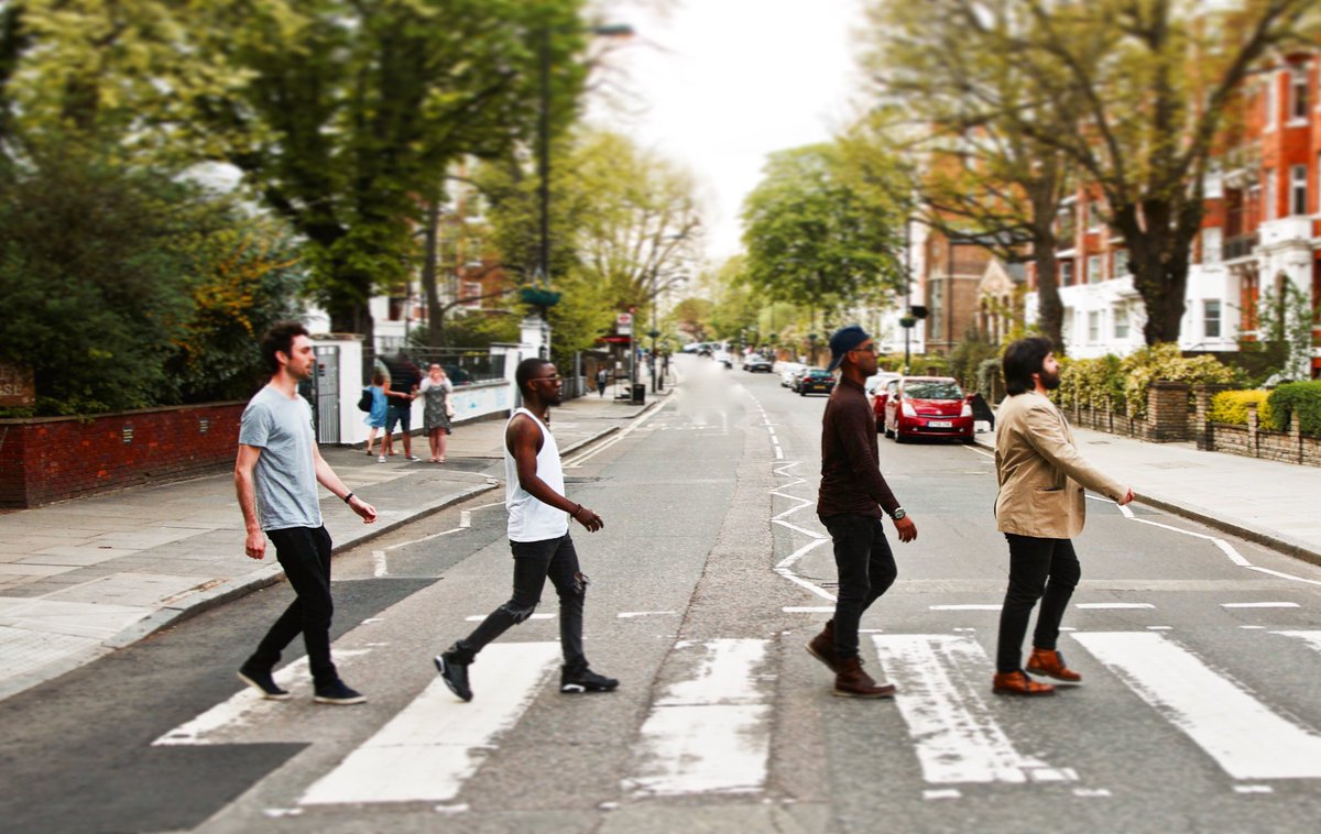 FalsettoJohn's tweet photo. A B B E Y R O A D 🇬🇧
Ofcourse we had to re-do @thebeatles iconic photo, except @mosarrar1 even sure why we were crossing the road lol.
A shout to #DuncanWebb (1st from left) who played keys on the album!
@AbbeyRoad
#SoundsOfRefuge #thebeatles #abbeyroad #mbira #zimbabwe https://t.co/fEdyUgTVJv