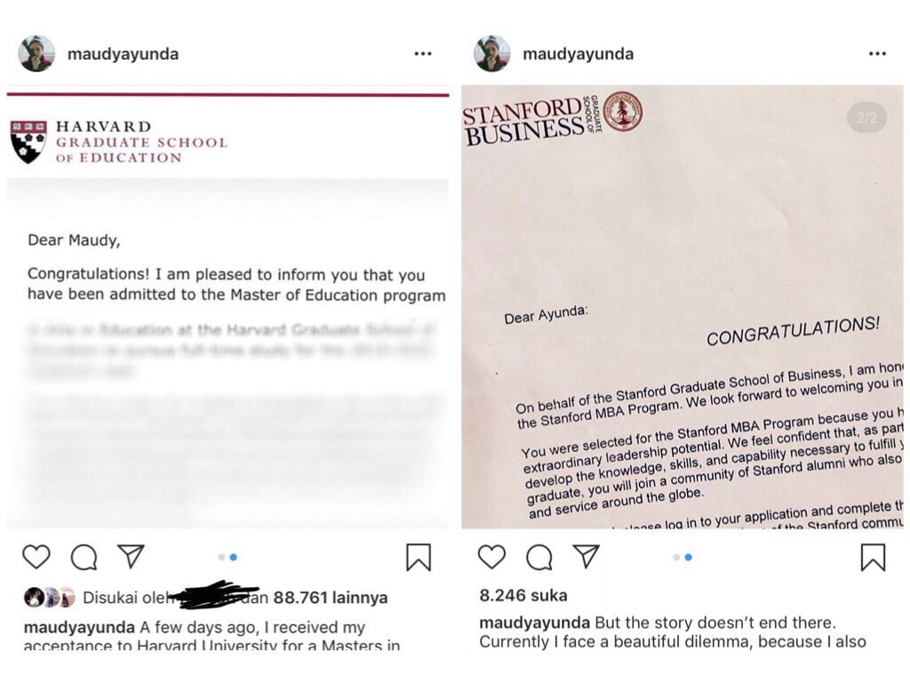 Me : dilema antara makan bubur diaduk atau bubur gak diaduk ..

Maudy Ayunda :