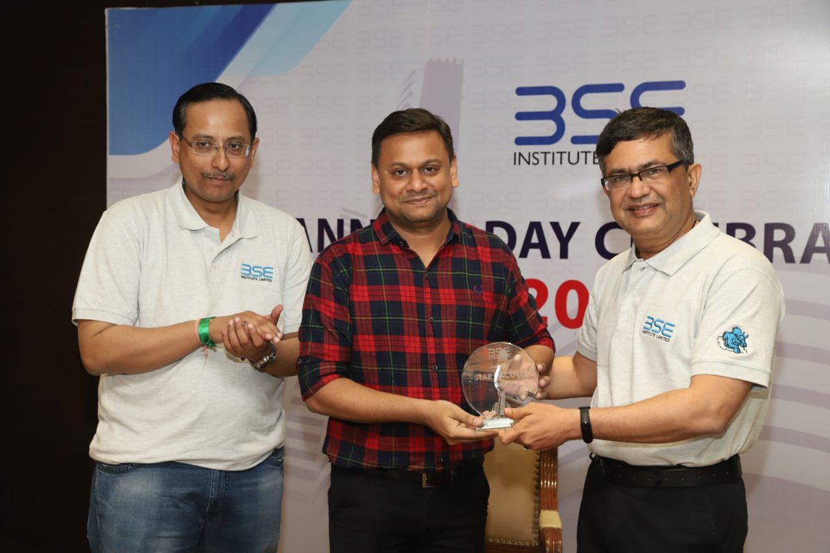 sethia_hitesh's tweet image. Awarded as &quot;STAR FACULTY - 2019&quot; by BSE Institute Ltd. My special thanks to Mr. Ambarish Dutta - MD &amp;amp; CEO, BIL and Mr. Ashish Kumar Chouhan - MD &amp;amp; CEO BSE Ltd. for such a wonderdul annual event. @ashishchauhan @BSEIndia  @BsebtiLtd @ambarishdutta