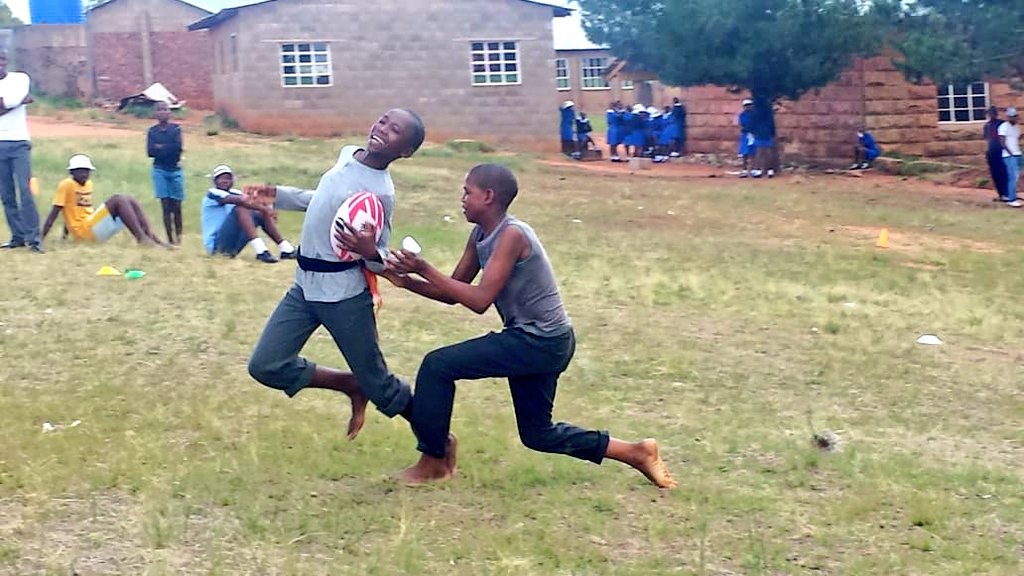 There is something beautiful about a sport where the players &amp; spectators are reminded that anything is possible.
We would like to start off our week by being grateful for the work that <a href="/coach_n/">Coach Roy N</a> continues to do with these kids. 🇱🇸💪🏾
#rugby #development #lesotho #LRA 🏉🏆
