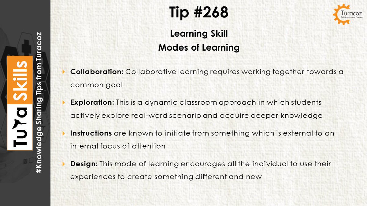 TuracozSkill's tweet image. #TuraSkills shares #LearningSkill #ModesofLearning #CareerSuccess