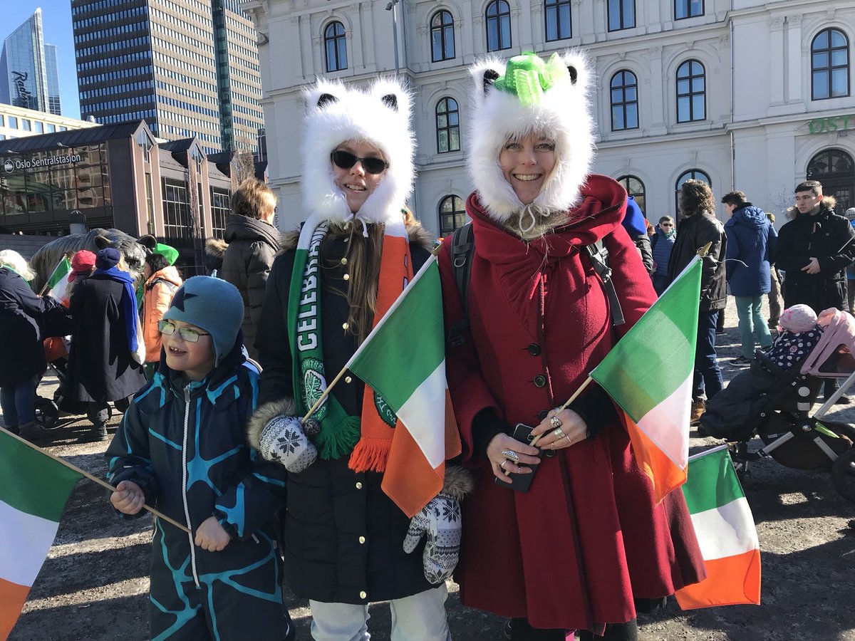 NorwegianIrSoc's tweet photo. Remember the fun &amp; craic at last year’s #StPatricksDay parade in Oslo?! Dress in green and join us again this year on March 16th as we march through the streets of Oslo: https://t.co/9JwZPKHObY… #globalirish https://t.co/4KACFvxMfv