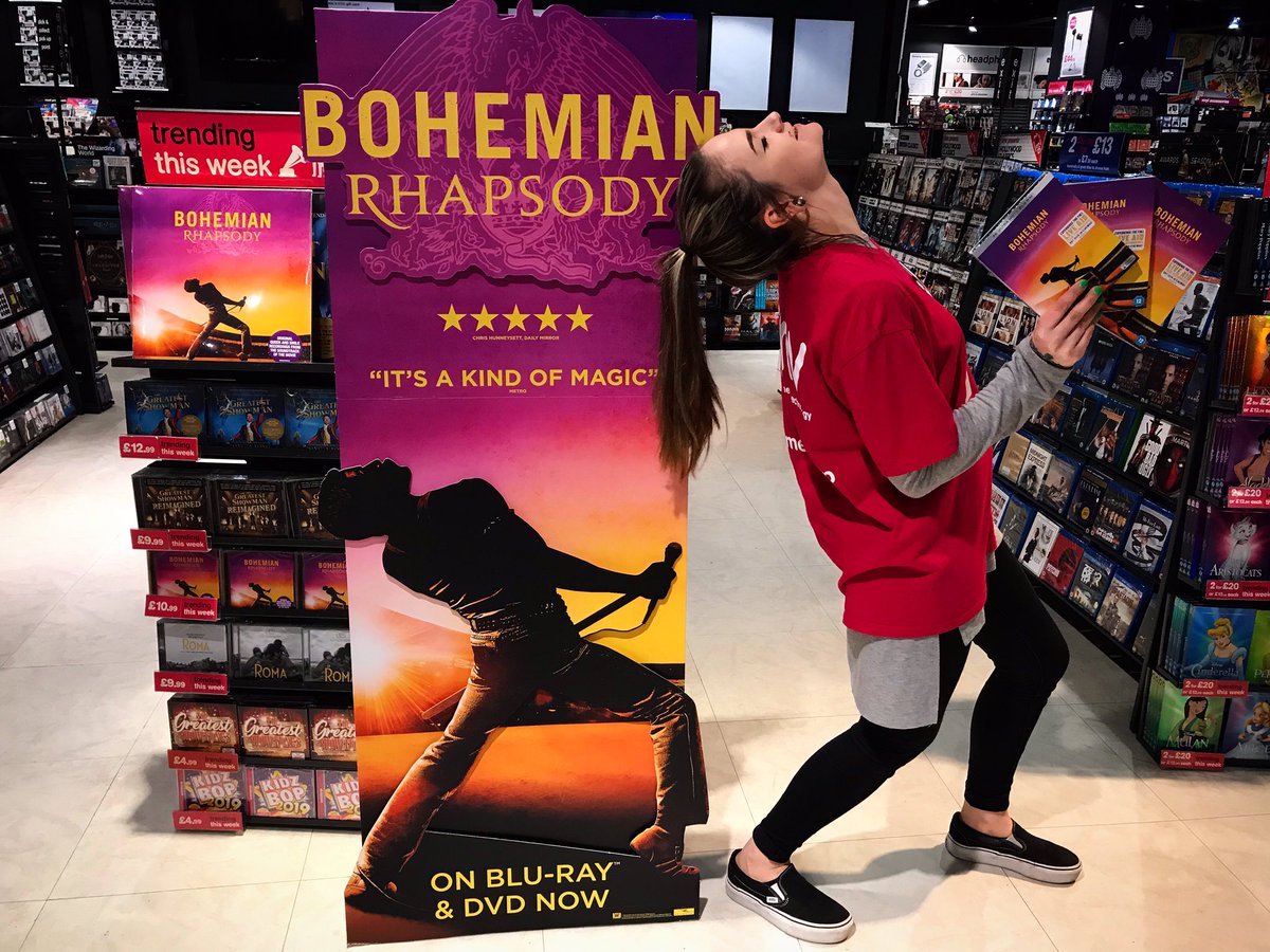 hmvGuildford's tweet photo. Today’s the day 😅 #BohemianRhapsody⁠ is OUT NOW 😱 get your crowns on and #StompForQueen⁠ down into store 👑 @BoRhapMovie https://t.co/eonixUtln3