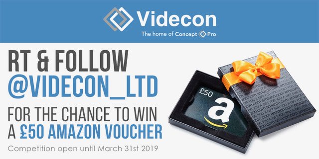 videcon_ltd's tweet image. COMPETITION TIME: #Win a #free £50 Amazon Voucher from Videcon, simply #retweet this tweet and #follow @videcon_ltd before midnight on March 31st to be in with a chance!