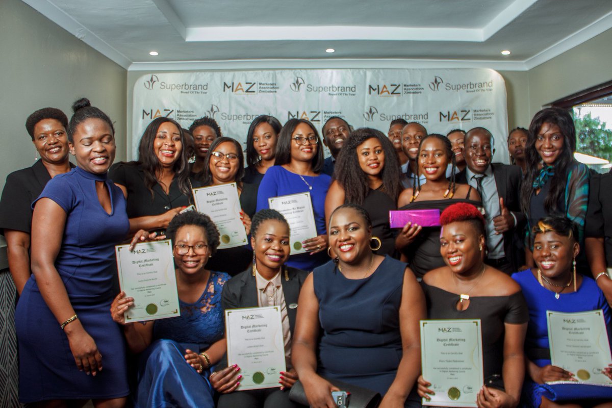 MarketersZim's tweet photo. Congratulations to the MAZ Digital Marketing Graduates, well done Team https://t.co/EzF6C2NQMu