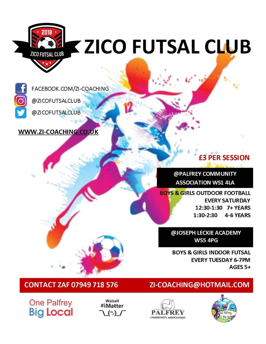 Joseph Leckie Academy
 
EVERY TUESDAY 6-7PM
BOYS &amp; GIRLS INDOOR FUTSAL  AGES 5+