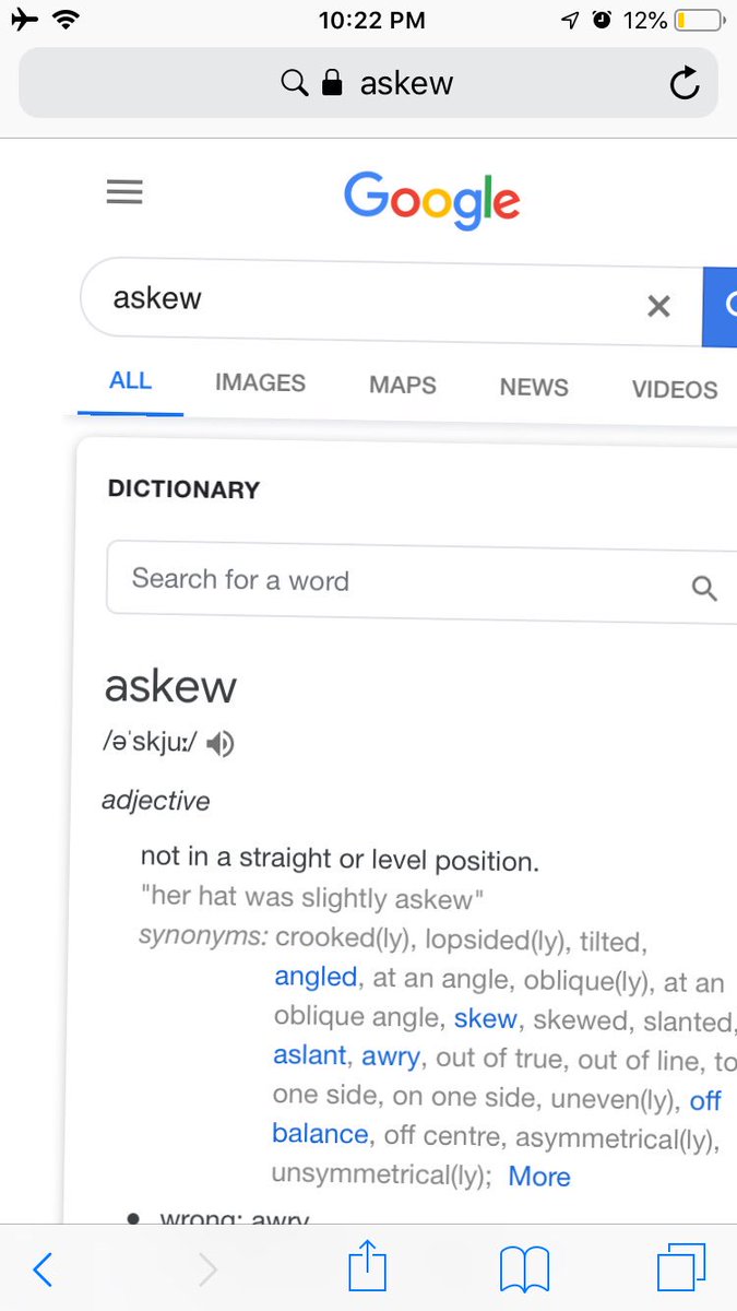 homespacenz's tweet image. Google tip: Try Googling the word &apos;askew&apos;. It literally tilts / angles the entire webpage a bit , so it really &apos;a skew&apos;. #googletip #google #googletrick