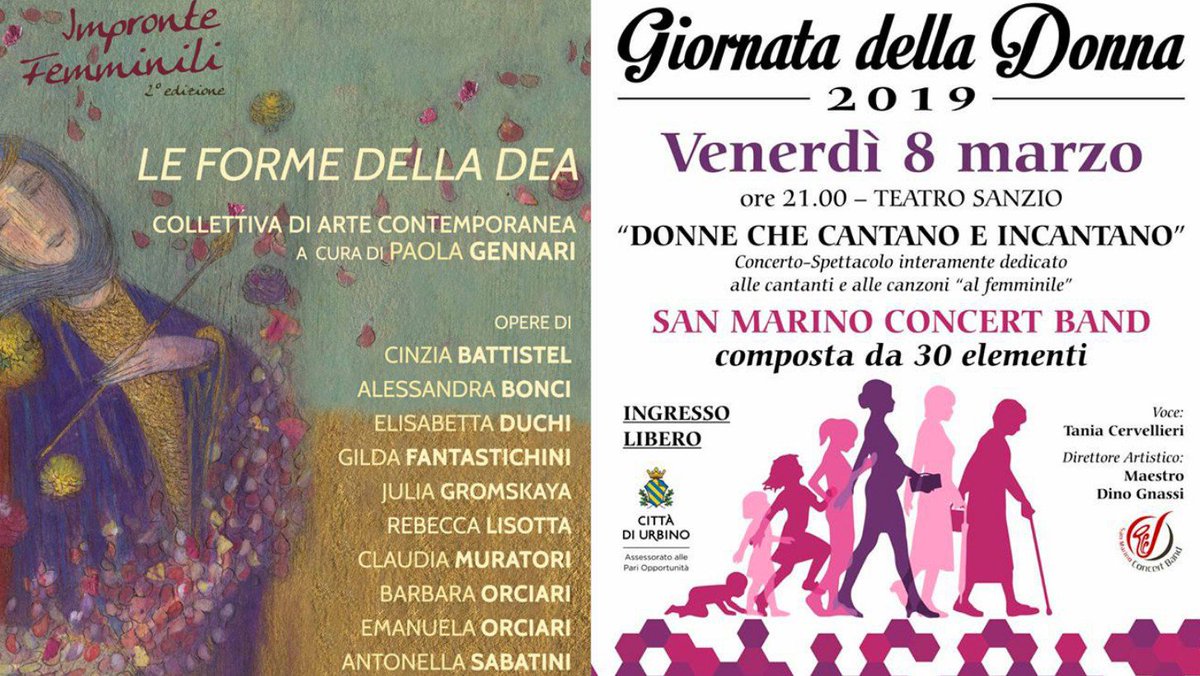 Incontri, mostra e spettacoli, ecco le iniziative in programma per la Giornata della Donna vivere.biz/a4Si 
#giornatadelladonna #urbino #festadelladonna <a href="/ComuneUrbino/">Comune di Urbino</a>