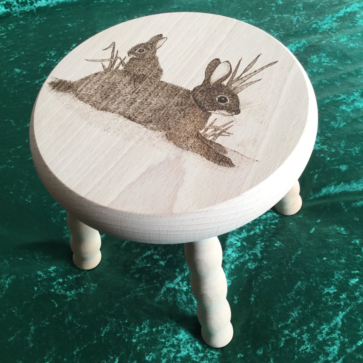 Excited to share the latest addition to my #etsy shop: Personalised Wooden Stool with Rabbits or Mice - Christening gift, childs present, New Baby gift etsy.me/2EK8vuB #housewares #homedecor #woodenstool #christeninggift #newbabygift #childsgift