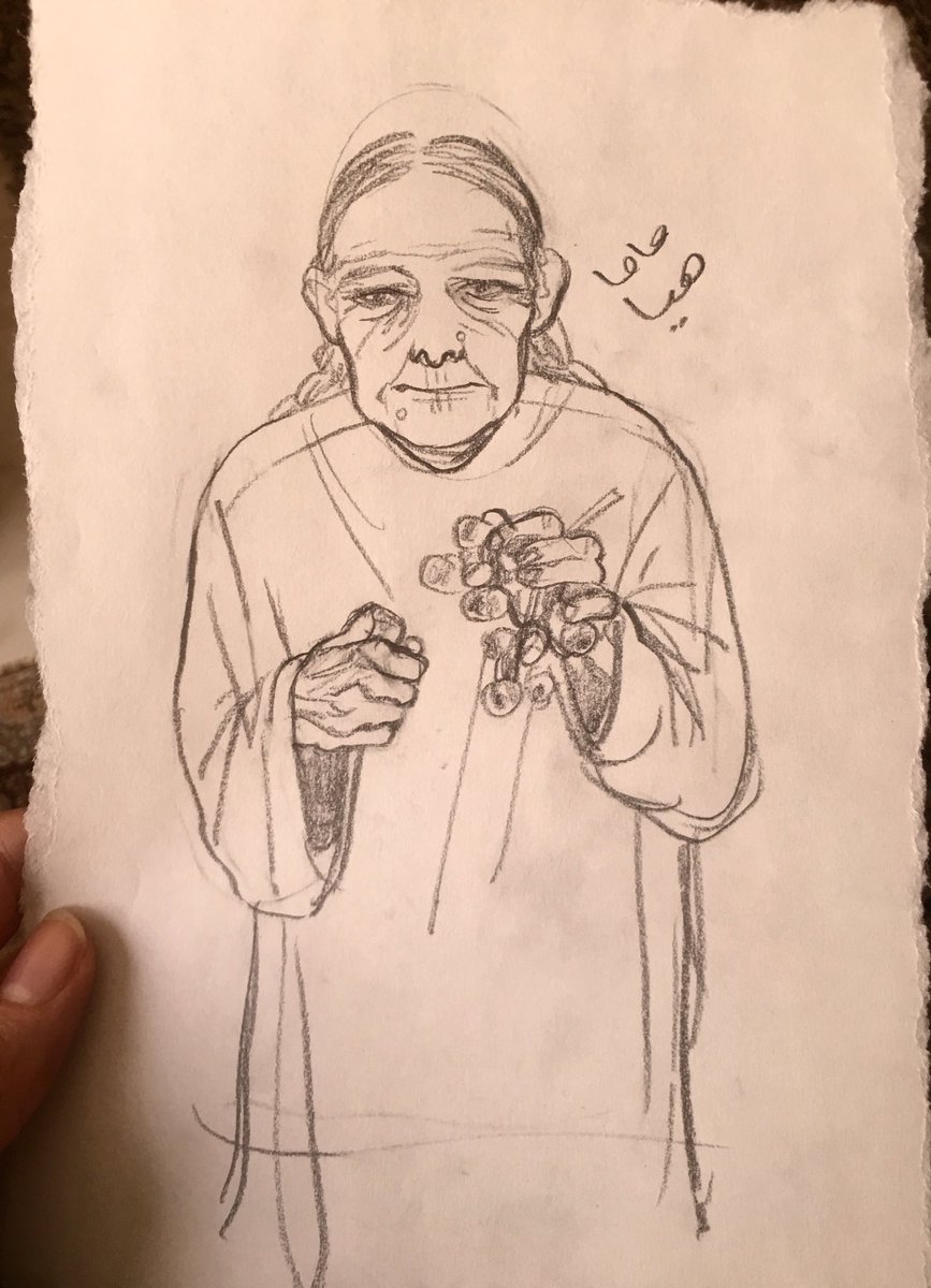 ابوي قالي انه ماعنده صورة لجدتي فرسمتها له من ذاكرتي.. الله يرحمها