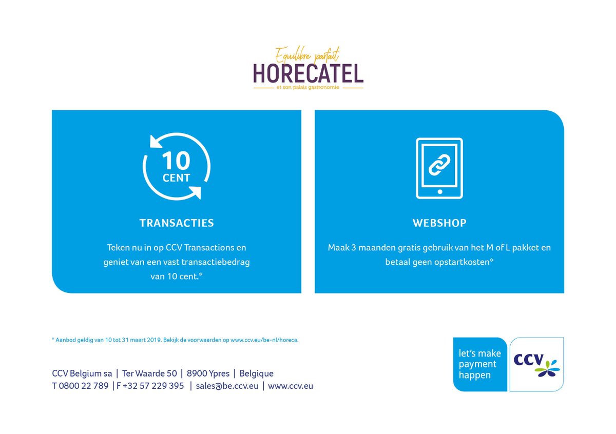 CCVBE's tweet photo. Kom ons een bezoekje brengen van 10 tot 13 maart op Horecatel en ontdek onze unieke promo’s. Ook onze nieuwe lijn betaalterminals geven hun geheimen bloot. 
https://t.co/TfHfHsDshK https://t.co/wsFVpXT9K4