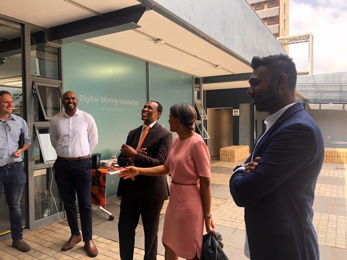 SiemensAfrica's tweet photo. Touring the @TshimologongIT Digital ecosystem with @janinakugel. A place of digital beginnings as it’s known is also home to the @SiemensAfrica Digital Mining Incubator https://t.co/HaruUuXleA