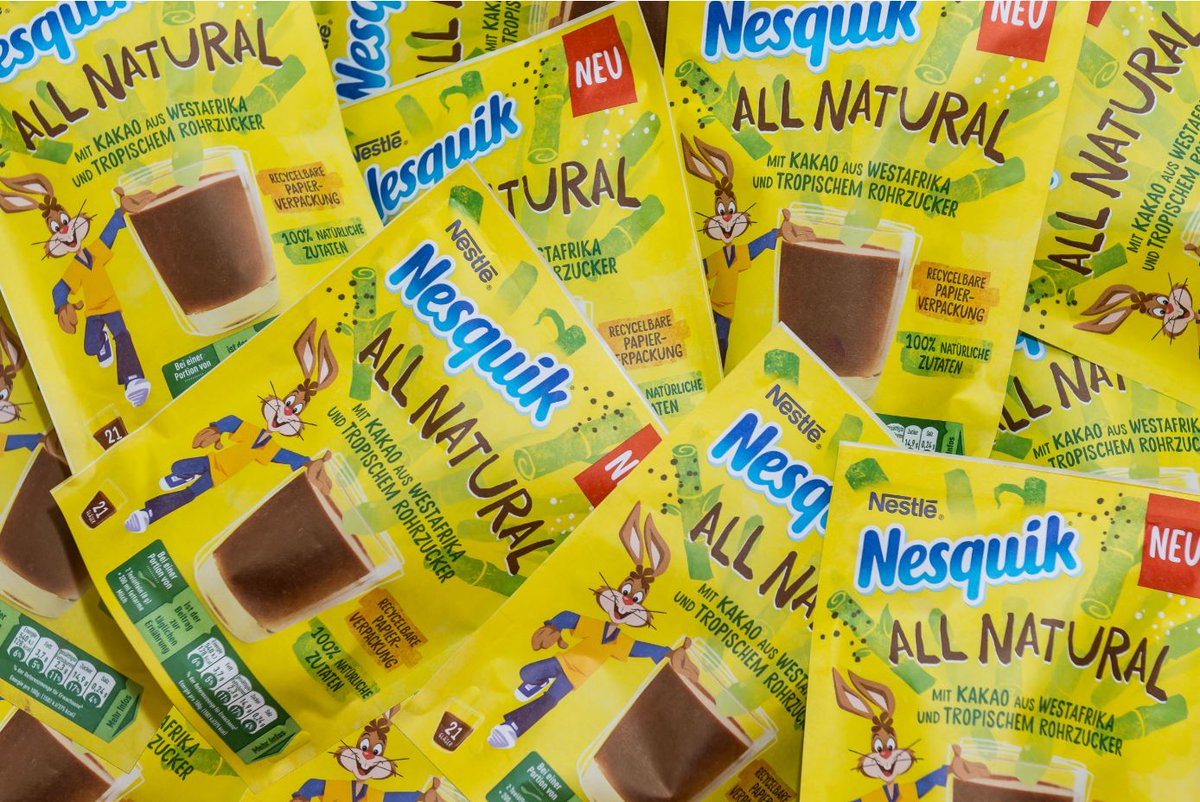 Nestlé heeft vandaag de lancering van een nieuwe Nesquik All Natural cacaopoeder aangekondigd. Dit nieuwe product is gemaakt van natuurlijke ingrediënten en is verpakt in een recyclebare papieren verpakking. Lees hier meer: bit.ly/2Uhz9Al #nesquik #cacao #AllNatural