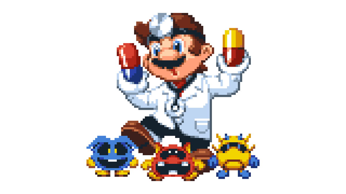 フラッグさん ファミコン ドクターマリオ Nes Dr Mario Nintendo ドット絵 Pixelart