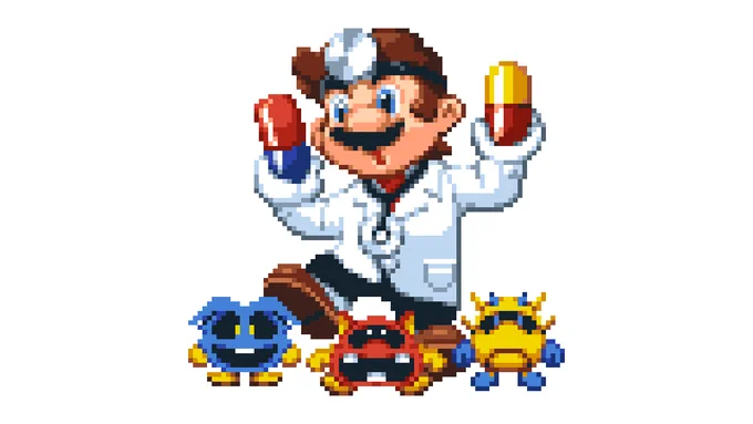 【ファミコン】ドクターマリオ
【NES】Dr.Mario
#Nintendo #ドット絵 #pixelart 