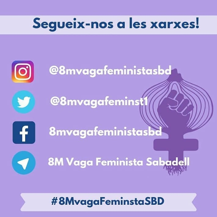 A #Sabadell també ens organitzem per la Vaga General Feminista amb el comitè @8mvagafeminist1! Seguiu a la pàgina per estar informades!

Ens volen a casa però ens trobaran ocupant el carrer!