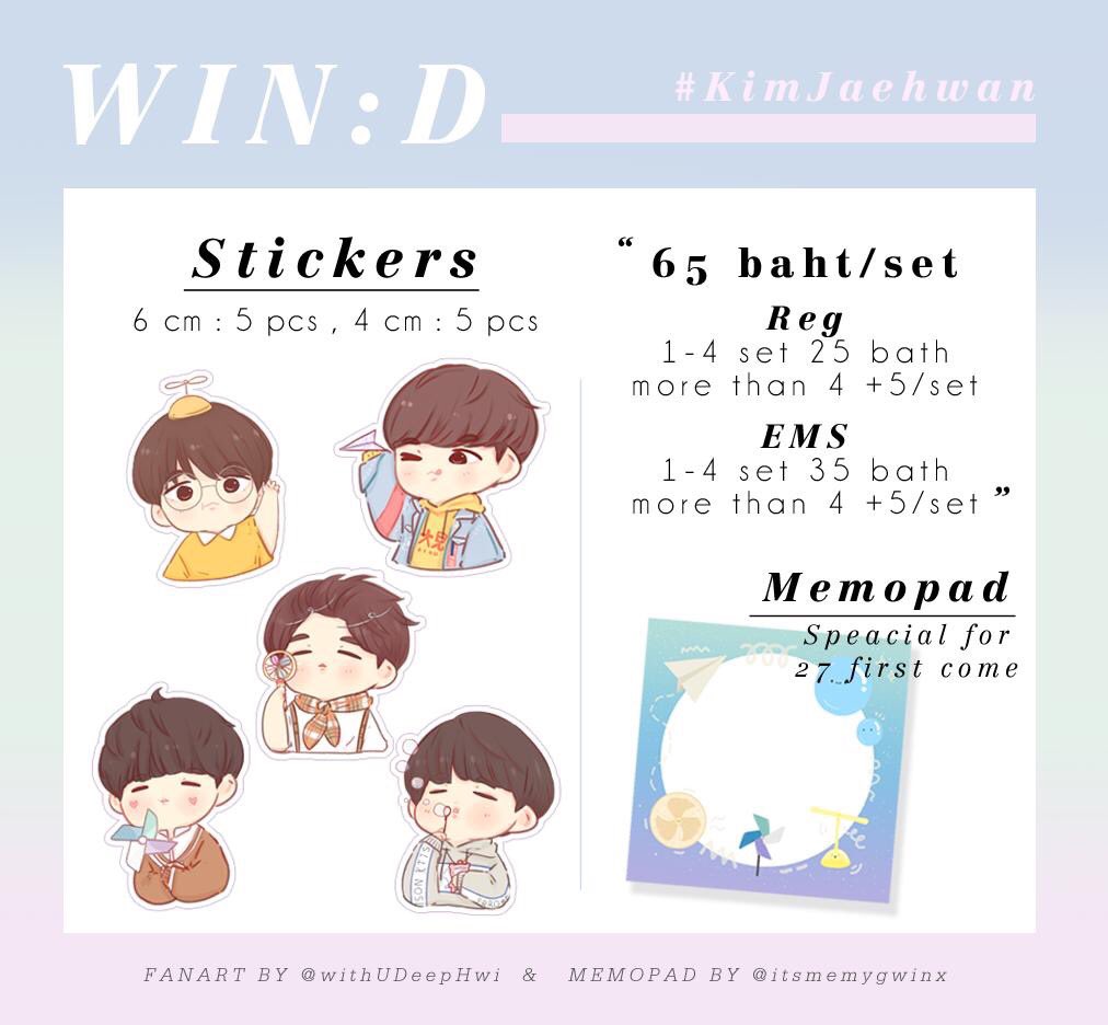 _Kulitt's tweet image. Pre-order
 ::; WIN:D sticker ;::

ระยะเวลาพรีออเดอร์ 4 - 24 มีนาคม

สั่งจอง docs.google.com/forms/d/1o80Mr…

สอบถามเพิ่มเติมทางดีเอ็มนะคะ

#ตลาดนัดWANNAONE #ตลาดนัดWIND #KIMJAEHWAN #คิมแจฮวาน 

..,รีทวิตนี้แจกสติ๊กเกอร์ 2 เซตค่ะ..,