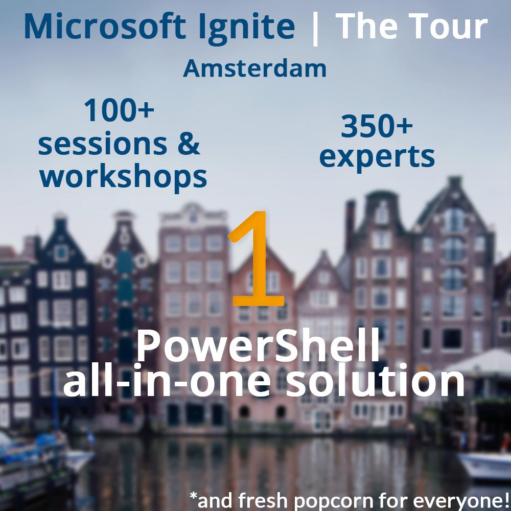 Script_Runner's tweet photo. Who will visit the #MSIgniteTheTour in #Amsterdam? πΏ
@MS_Ignite #powershell #microsoft #iteducation #MSIgnite #learnexploreconnect #Getpopcorn https://t.co/4CQgWB2led