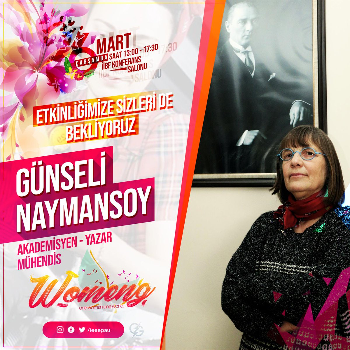 Mühendis kişiliği, 10'dan fazla yazdığı kitaplarla ve sergisiyle, kadınlara ilgi çeken Günseli Naymansoy #Womeng'19'da bizlerle! O halde sen de #Womeng'19'da yerini almayı unutma!